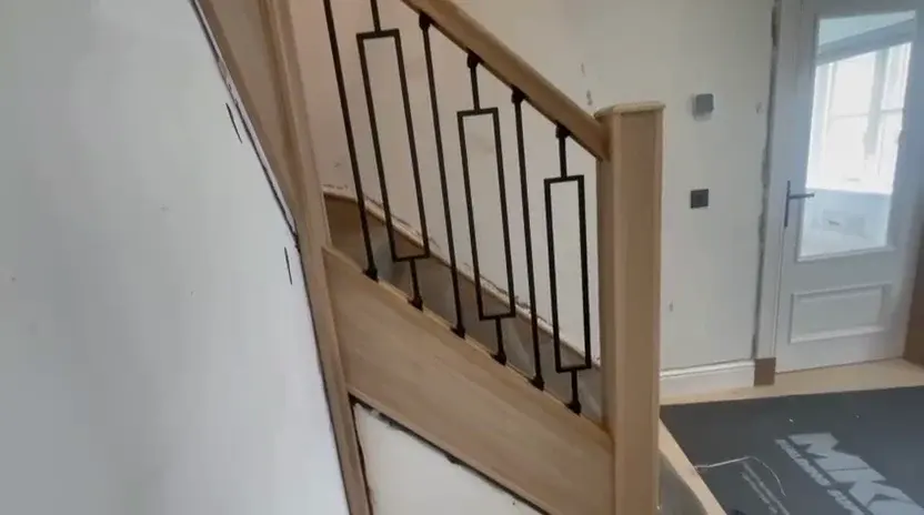 Staircase balustrade detail at the landing
